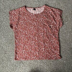 Shein Dainty Floral Blouse Tee Shirt Sz XS Lightweight